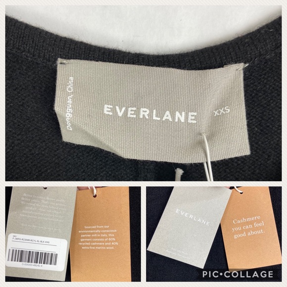 EVERLANE ReCashemere Lounge Black Jumpsuit XXS - Picture 3 of 8